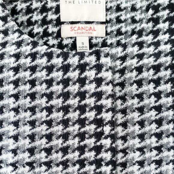 The Limited Scandal Collection Houndstooth Blazer Black White Small Career Work - Picture 6 of 8